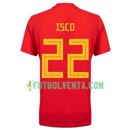 Camiseta de fútbol España Isco 22 Mujer 1ª equipación Mundial 2018 Camiseta de fútbol España Isco 22 Mujer 1ª equipación Mundial 2018